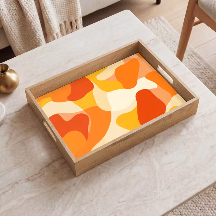 Abstract - Vormen - Oranje Dienblad Rechthoek middel -sfeer1