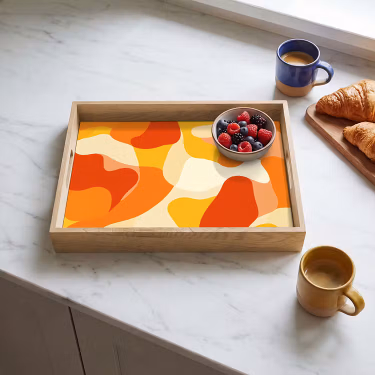Abstract - Vormen - Oranje Dienblad Rechthoek middel -sfeer2
