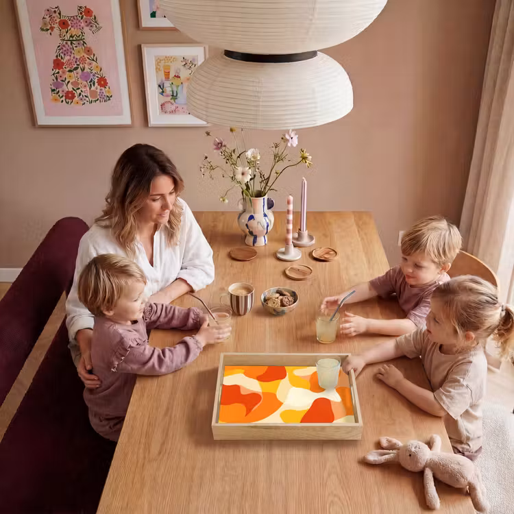 Abstract - Vormen - Oranje Dienblad Rechthoek middel -sfeer4