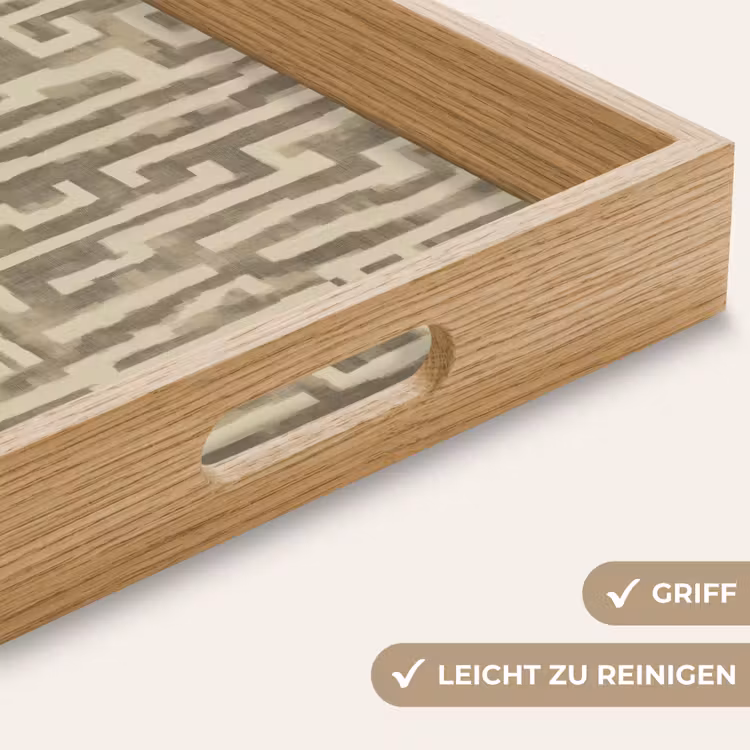 Abstract - Geometrisch - Groen Dienblad Rechthoek middel 911 -USP_HandgreepDE