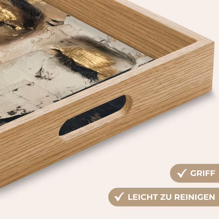 Abstract - Goud - Gezicht - Lippen Dienblad Rechthoek middel -USP_HandgreepDE