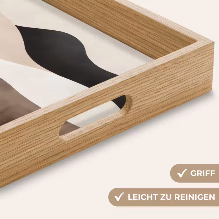 Abstract - Landschap - Golven - Crèmekleur Dienblad Rechthoek middel -USP_HandgreepDE