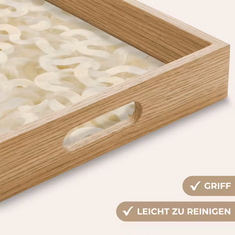 Abstract - Lijnen - Beige Dienblad Rechthoek middel 911 -USP_HandgreepDE