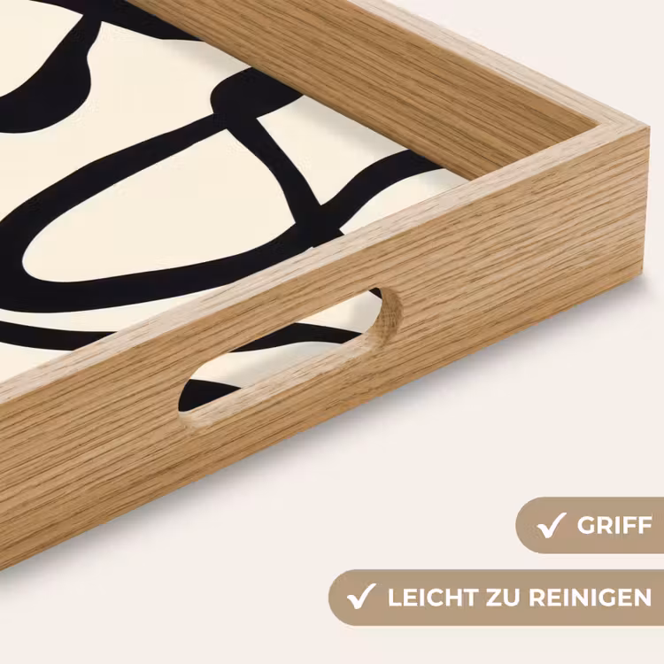 Abstract - Lijnen - Modern - Beige Dienblad Rechthoek middel -USP_HandgreepDE