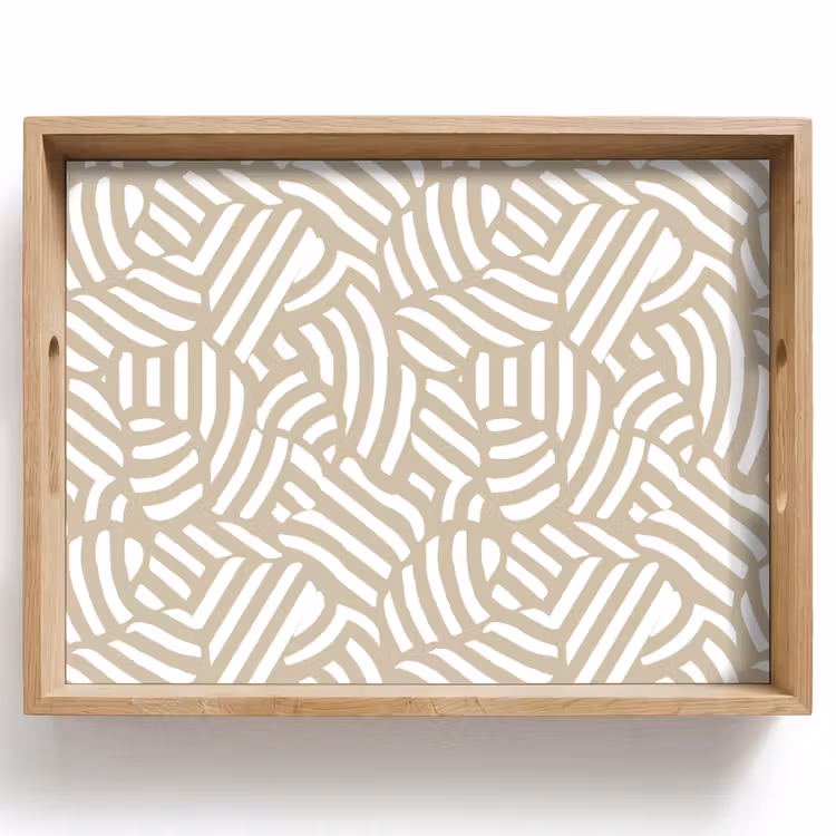 Abstract - Modern - Beige Dienblad Rechthoek middel 911 -z3d_shopping