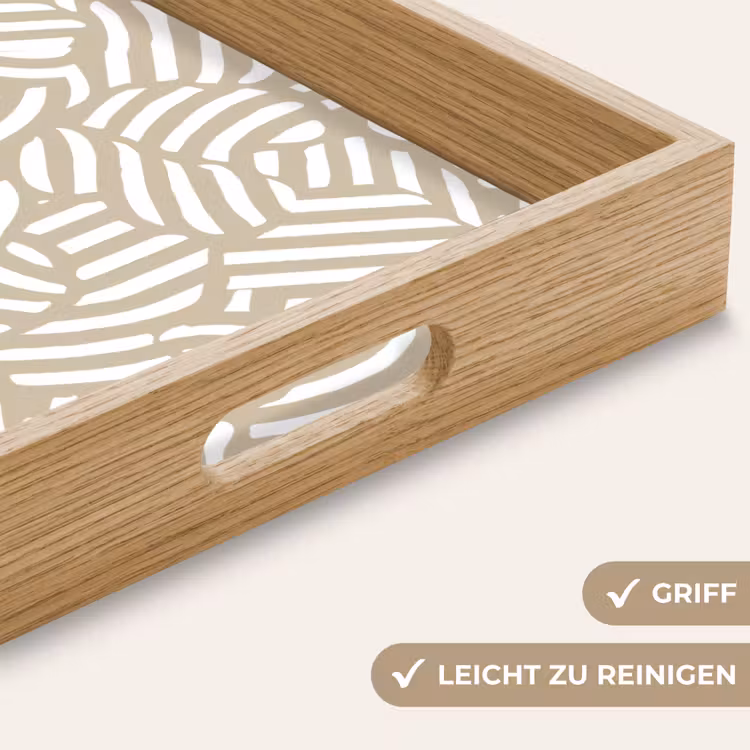 Abstract - Modern - Beige Dienblad Rechthoek middel 911 -USP_HandgreepDE