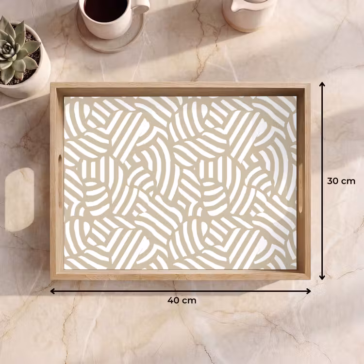 Abstract - Modern - Beige Dienblad Rechthoek middel 911 -USP_Formaat