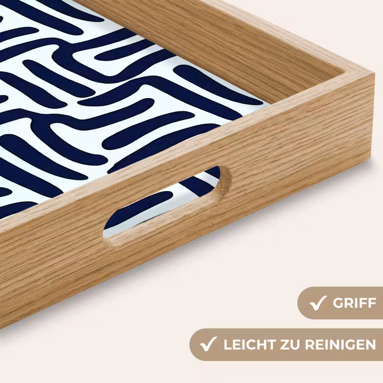 Abstract - Modern - Blauw Dienblad Rechthoek middel 911 -USP_HandgreepDE