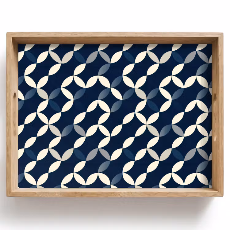 Abstract - Patroon - Blauw Dienblad Rechthoek middel 911 -z3d_shopping
