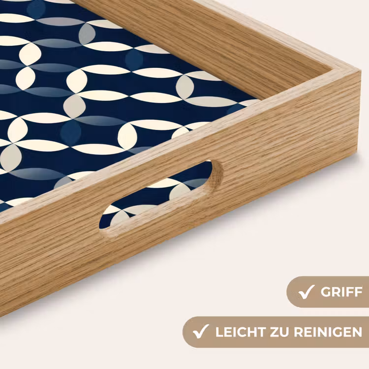 Abstract - Patroon - Blauw Dienblad Rechthoek middel 911 -USP_HandgreepDE