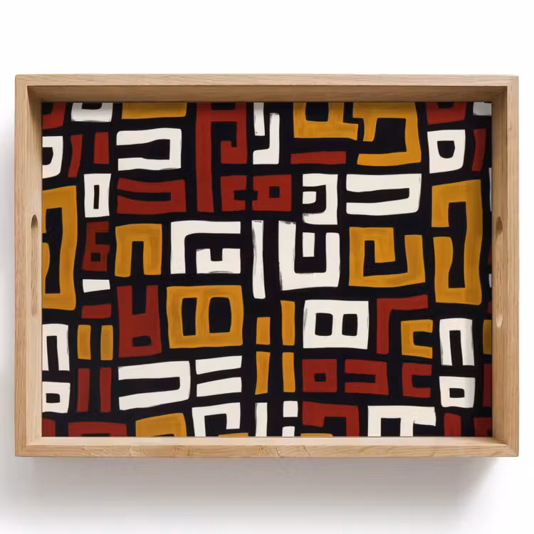 Abstract - Patroon - Rood Dienblad Rechthoek middel -z3d_shopping