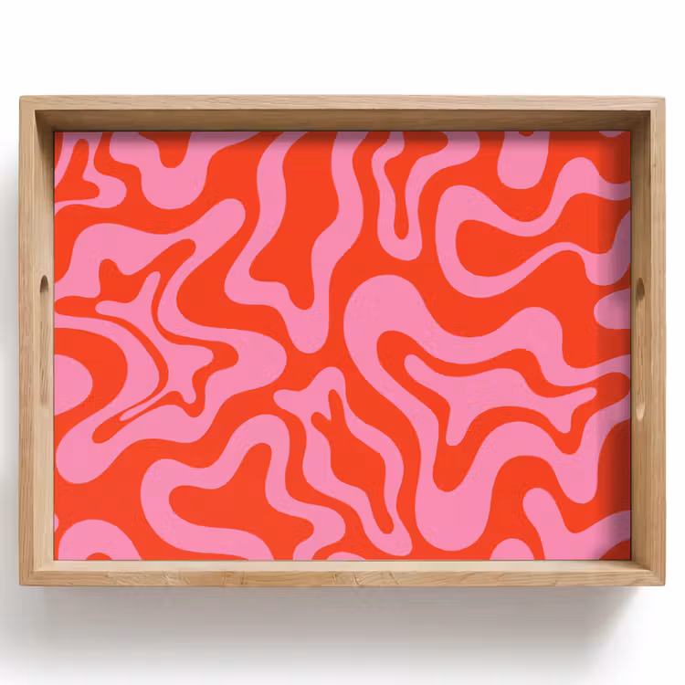 Abstract - Patroon - Rood - Roze - Minimalistisch Dienblad Rechthoek middel -z3d_shopping