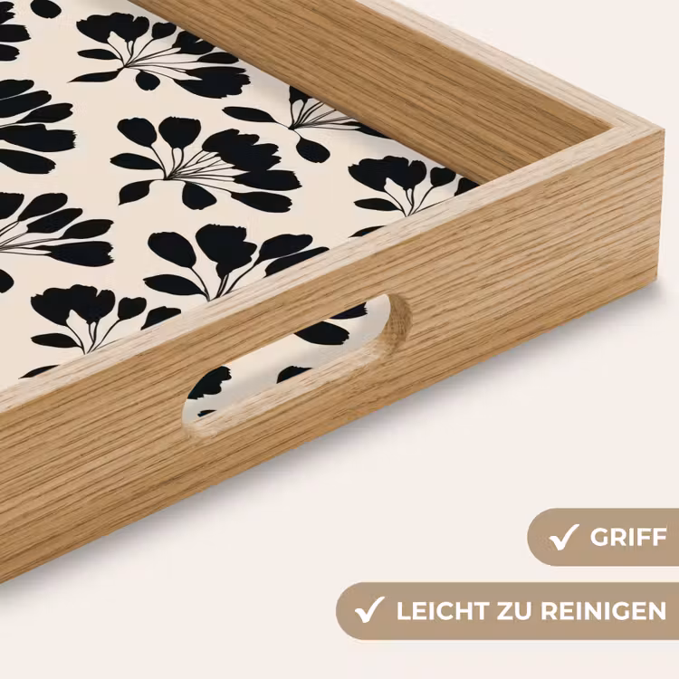 Abstract - Patroon - Zwart Dienblad Rechthoek middel 911 -USP_HandgreepDE