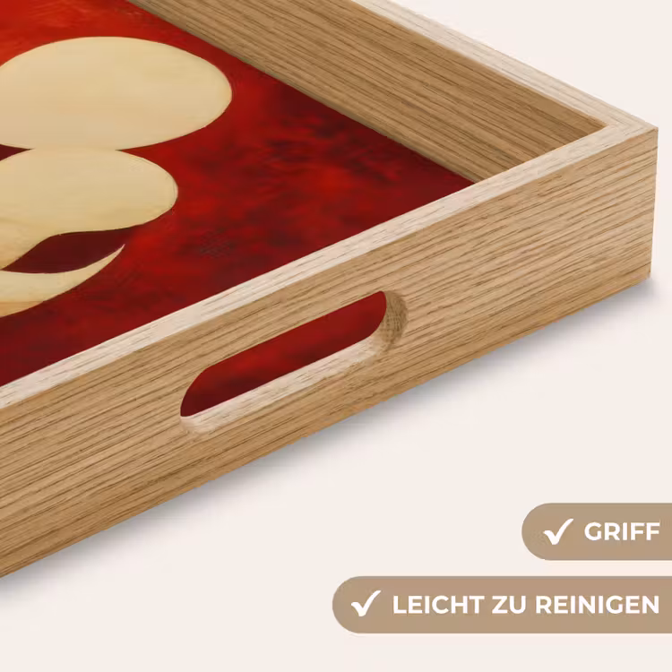 Abstract - Moeder - Kind - Rood Dienblad Rechthoek middel -USP_HandgreepDE