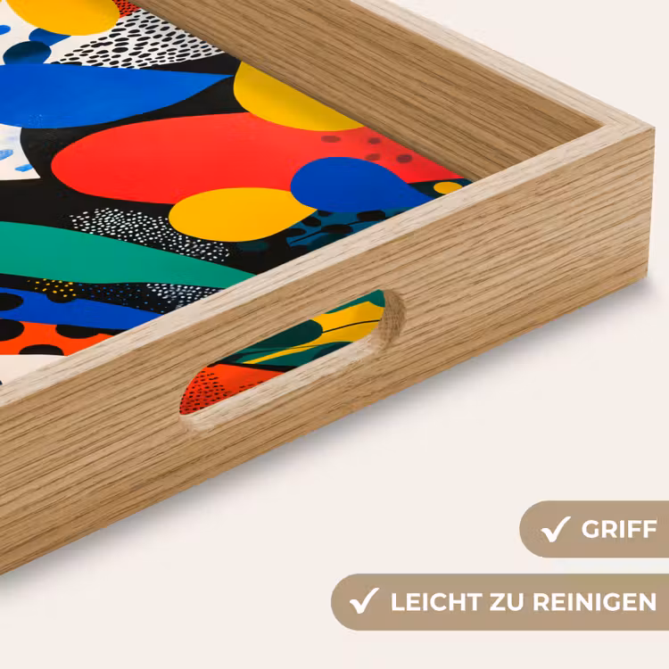 Abstract - Planten - Vormen - Kleurrijk Dienblad Rechthoek middel -USP_HandgreepDE