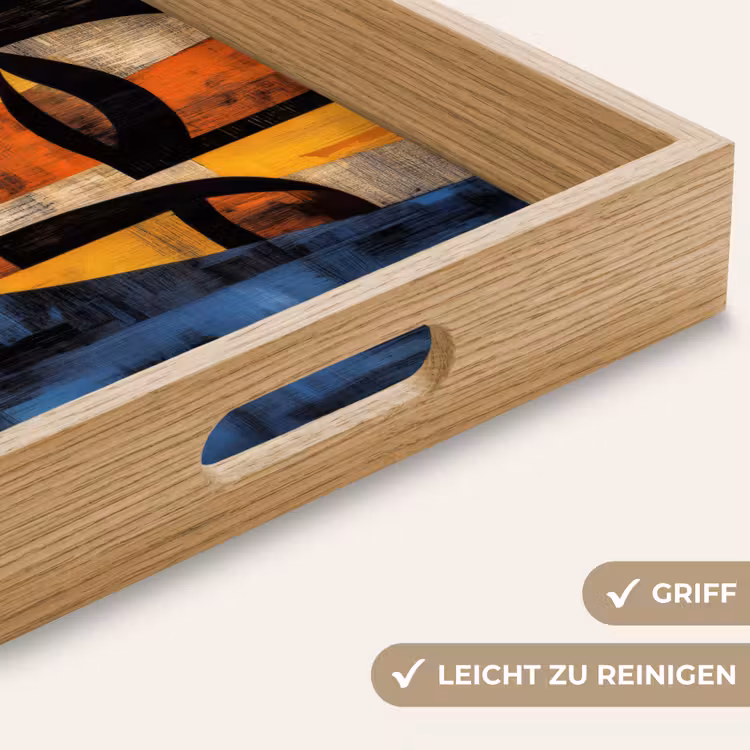 Abstract - Portret - Kleurvakken Dienblad Rechthoek middel -USP_HandgreepDE