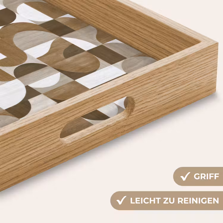 Abstract - Retro - Bruin Dienblad Rechthoek middel 911 -USP_HandgreepDE