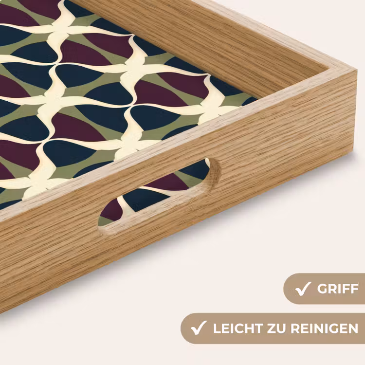 Abstract - Retro - Kleurrijk Dienblad Rechthoek middel 911 -USP_HandgreepDE