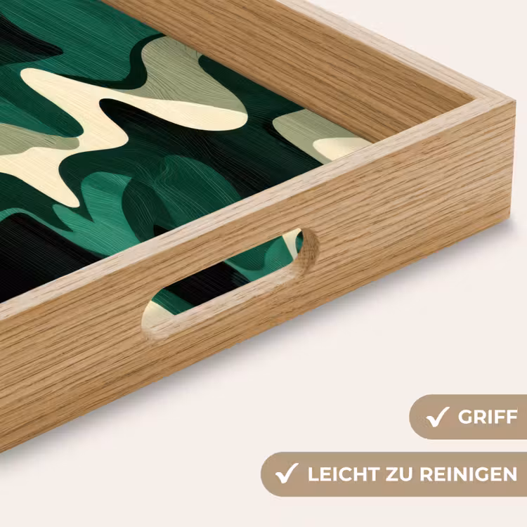 Abstract - Camouflage - Groen Dienblad Rechthoek middel -USP_HandgreepDE