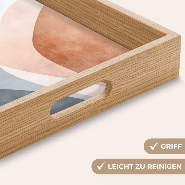 Abstract - Golven - Blauw Dienblad Rechthoek middel -USP_HandgreepDE