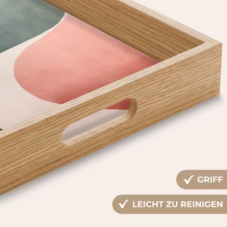 Abstract - Golven - Sierlijk - Roze Dienblad Rechthoek middel -USP_HandgreepDE