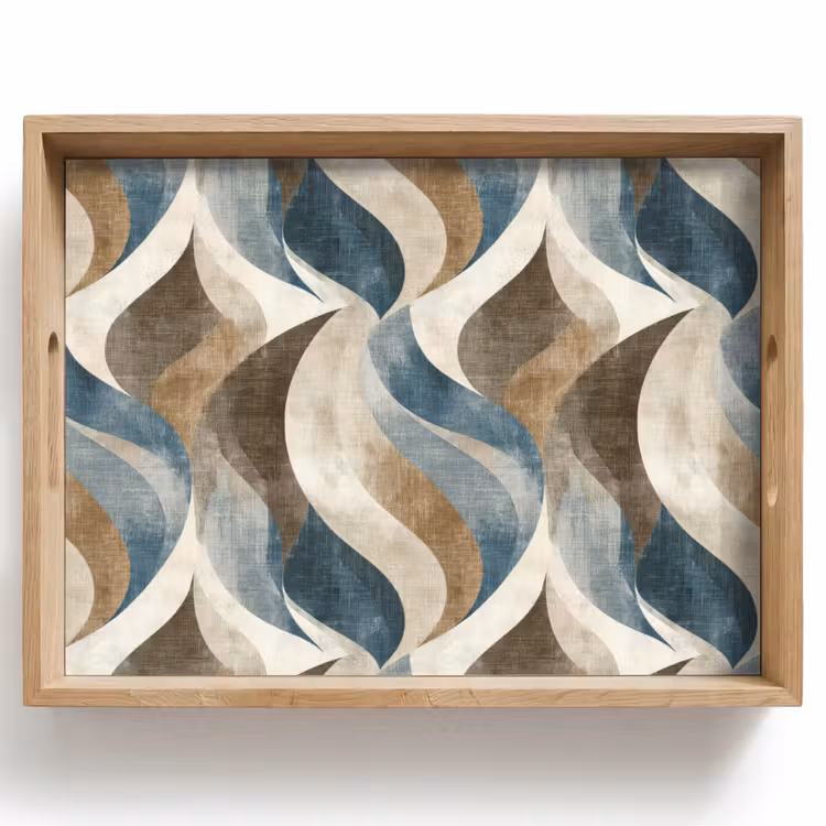 Abstract - Golven - Kleurrijk Dienblad Rechthoek middel 911 -z3d_shopping