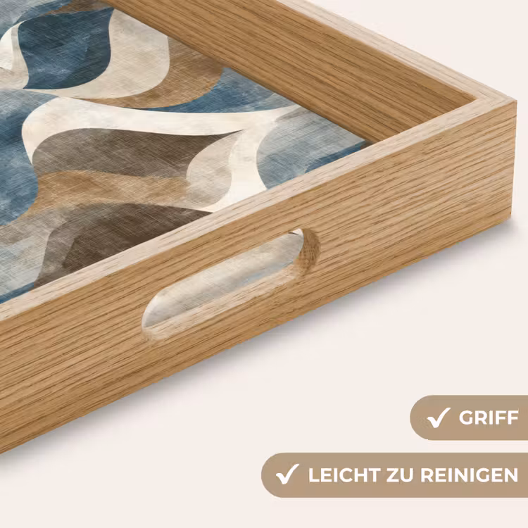 Abstract - Golven - Kleurrijk Dienblad Rechthoek middel 911 -USP_HandgreepDE