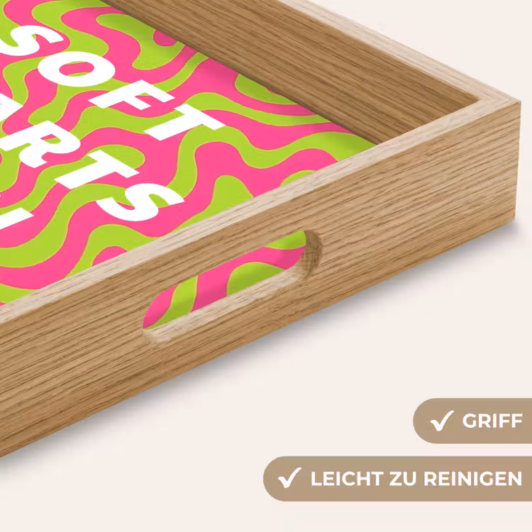 Abstract - Quote - Centraal - Roze Dienblad Rechthoek middel -USP_HandgreepDE