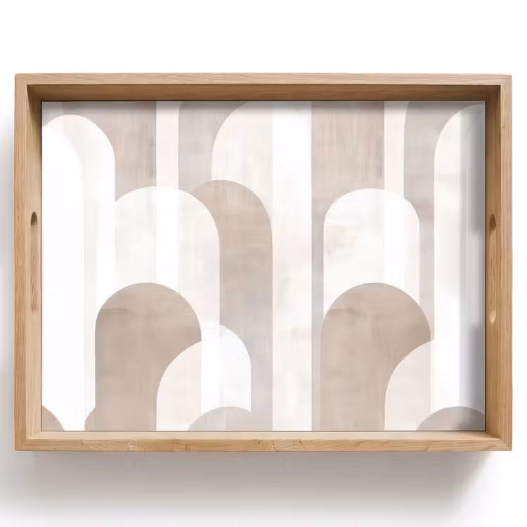 Abstracte bogen - Modern - Beige Dienblad Rechthoek middel -z3d_shopping