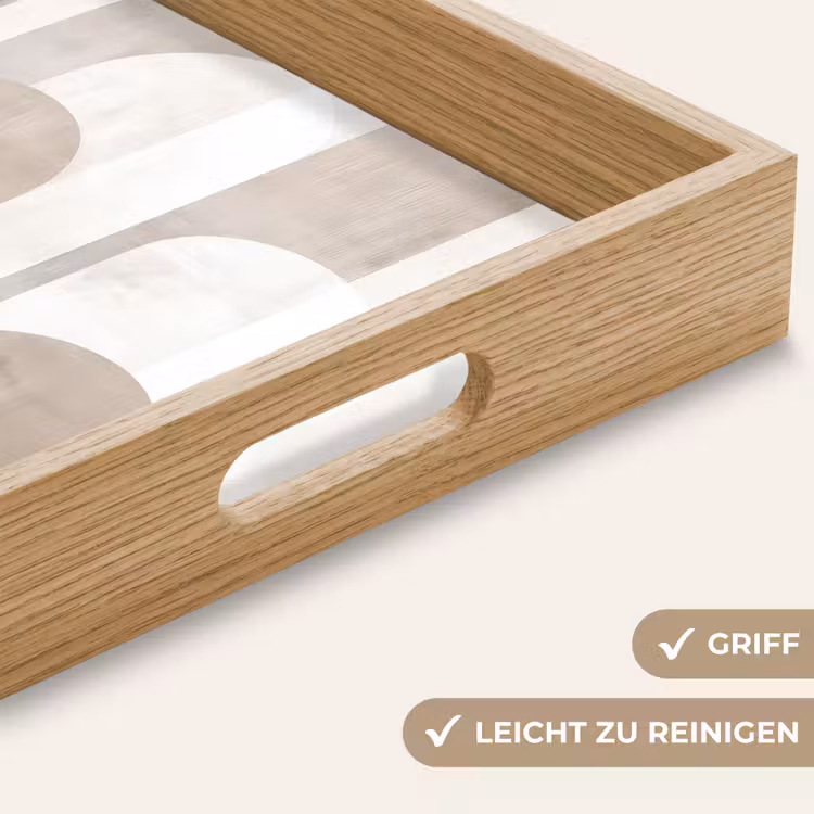 Abstracte bogen - Modern - Beige Dienblad Rechthoek middel -USP_HandgreepDE