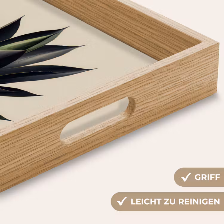 Agaveplant - Symmetrisch - Groen Dienblad Rechthoek middel -USP_HandgreepDE