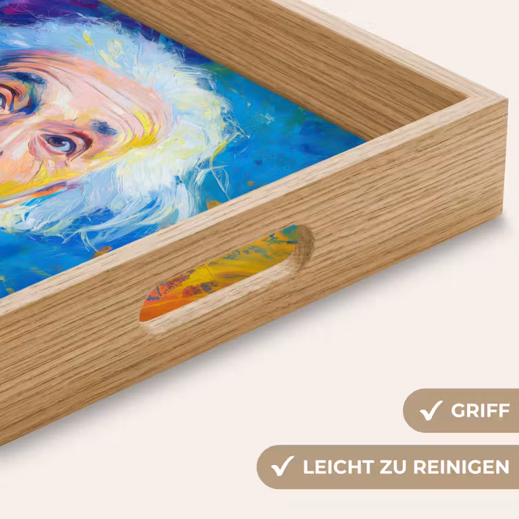 Oude man - Expressief - Kleurrijk Dienblad Rechthoek middel -USP_HandgreepDE