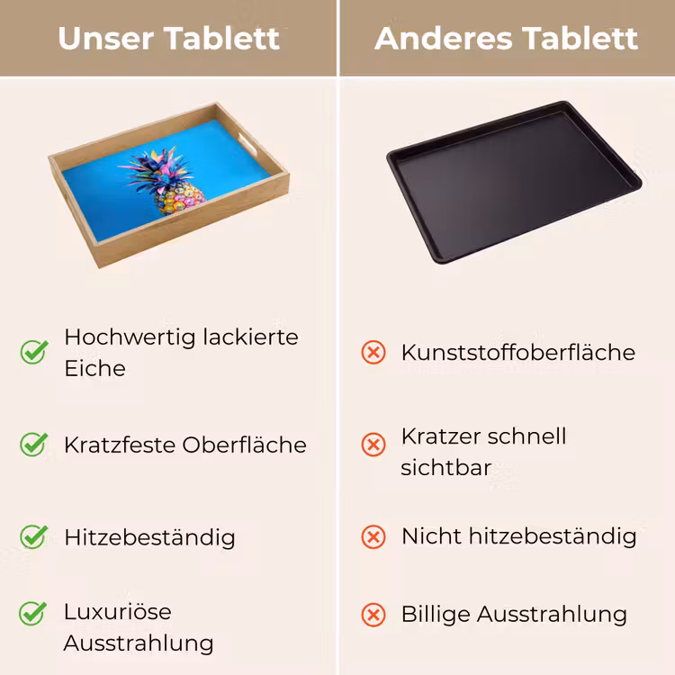 Ananas - Blauw - Tropisch - Vrolijk Dienblad Rechthoek middel -USP_VergelijkingDE