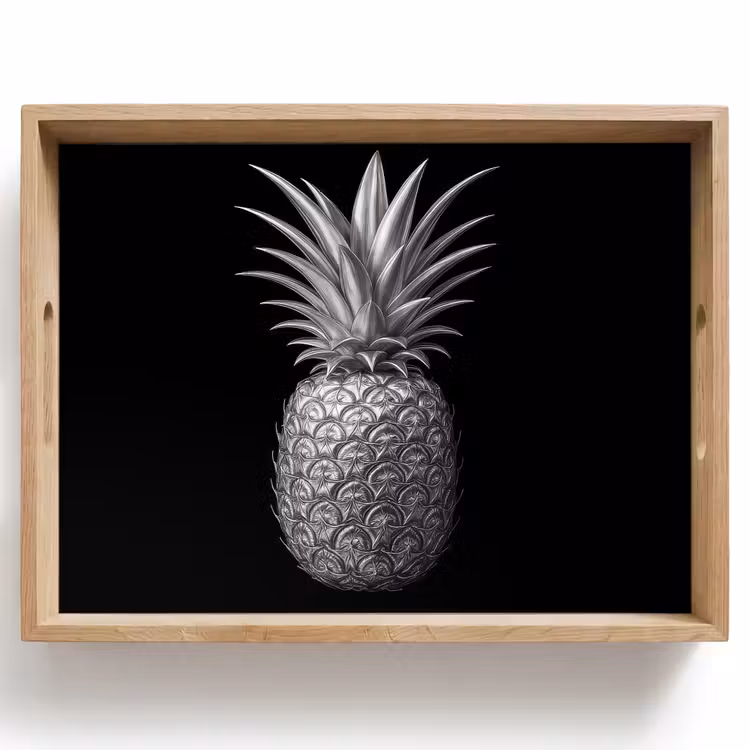 Ananas - Gedetailleerd - Bladeren Dienblad Rechthoek middel -z3d_shopping