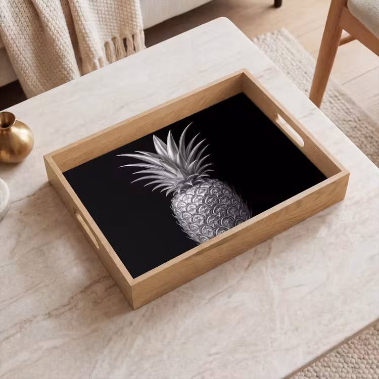 Ananas - Gedetailleerd - Bladeren Dienblad Rechthoek middel -sfeer1