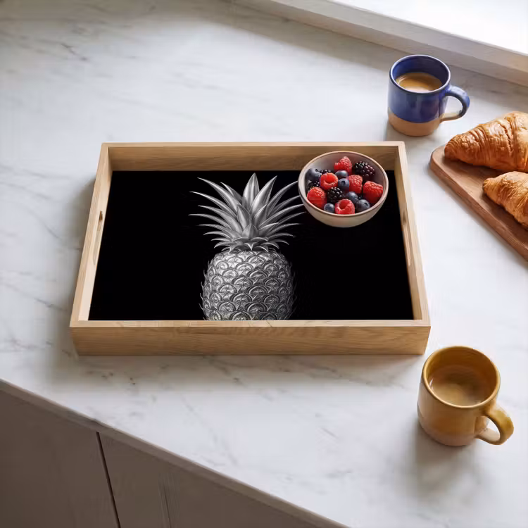 Ananas - Gedetailleerd - Bladeren Dienblad Rechthoek middel -sfeer2