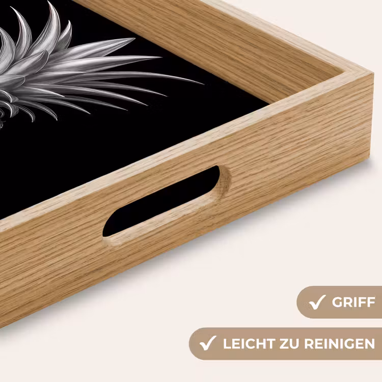 Ananas - Gedetailleerd - Bladeren Dienblad Rechthoek middel -USP_HandgreepDE