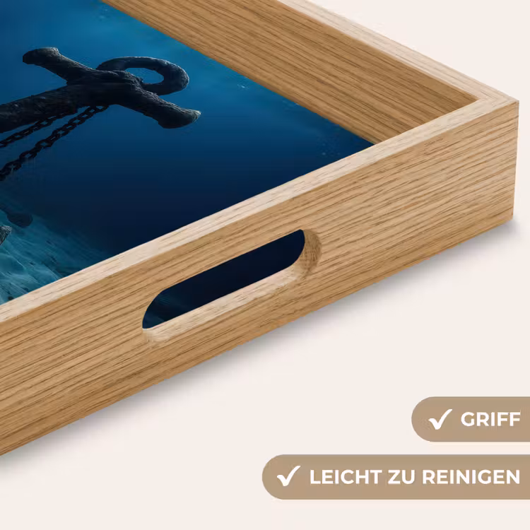 Anker - Ijzer - Zeebodem - Zand Dienblad Rechthoek middel -USP_HandgreepDE