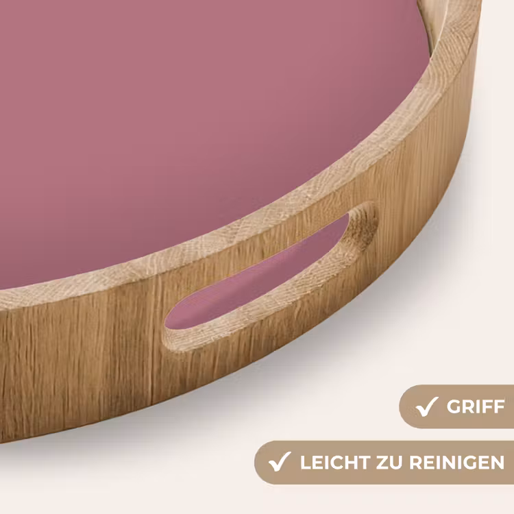 Antique - Mauve - Roze Dienblad Rond middel 914 -USP_HandgreepDE