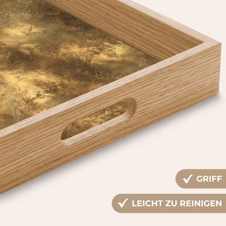 Antiek - Metaallook - Goud Dienblad Rechthoek middel 911 -USP_HandgreepDE