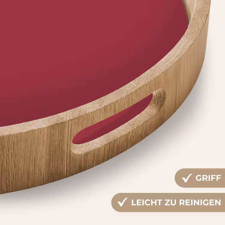 Antique - Ruby - Rood Dienblad Rond middel 914 -USP_HandgreepDE