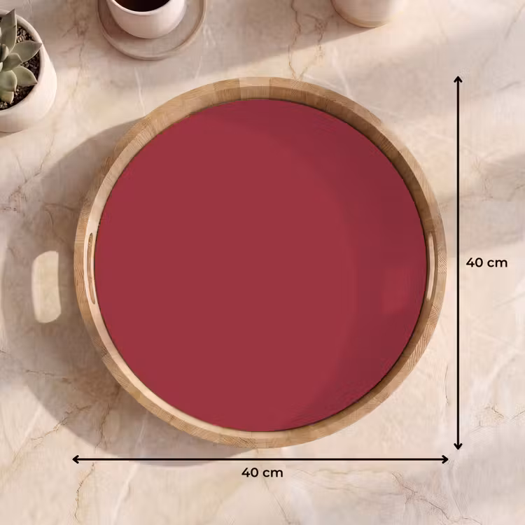 Antique - Ruby - Rood Dienblad Rond middel 914 -USP_Formaat