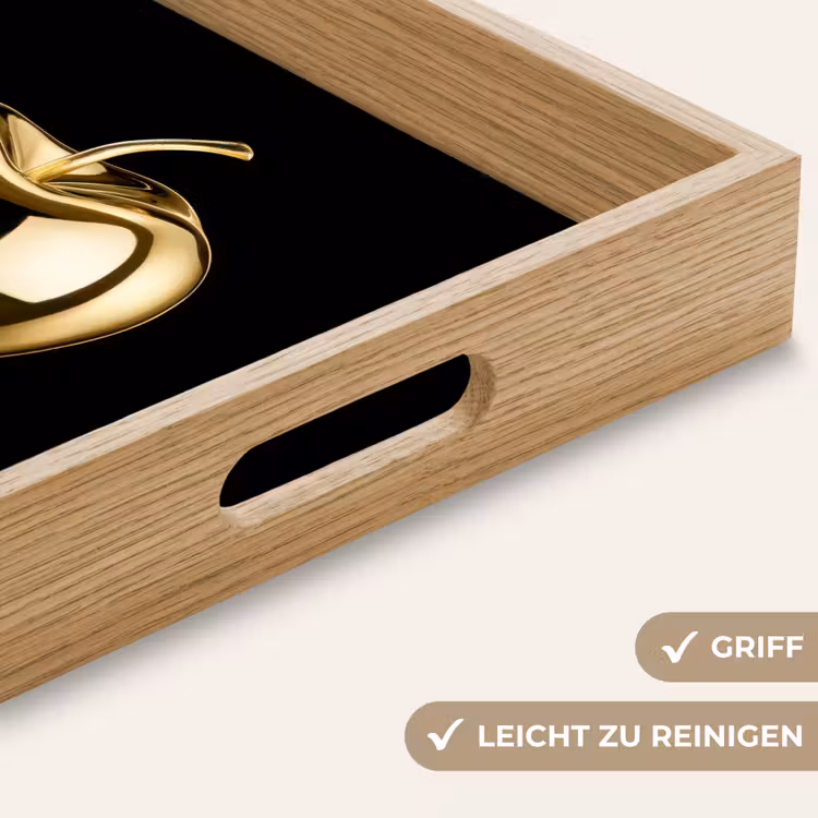 Appel - Goud - Chrome - Zwart Dienblad Rechthoek middel -USP_HandgreepDE
