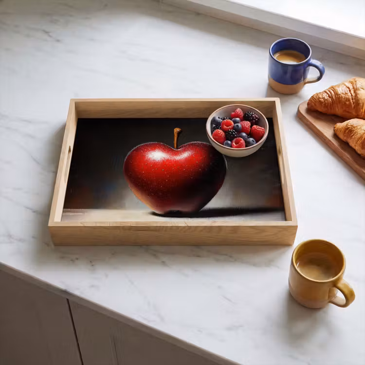 Apple - Hart - Rood Dienblad Rechthoek middel -sfeer2