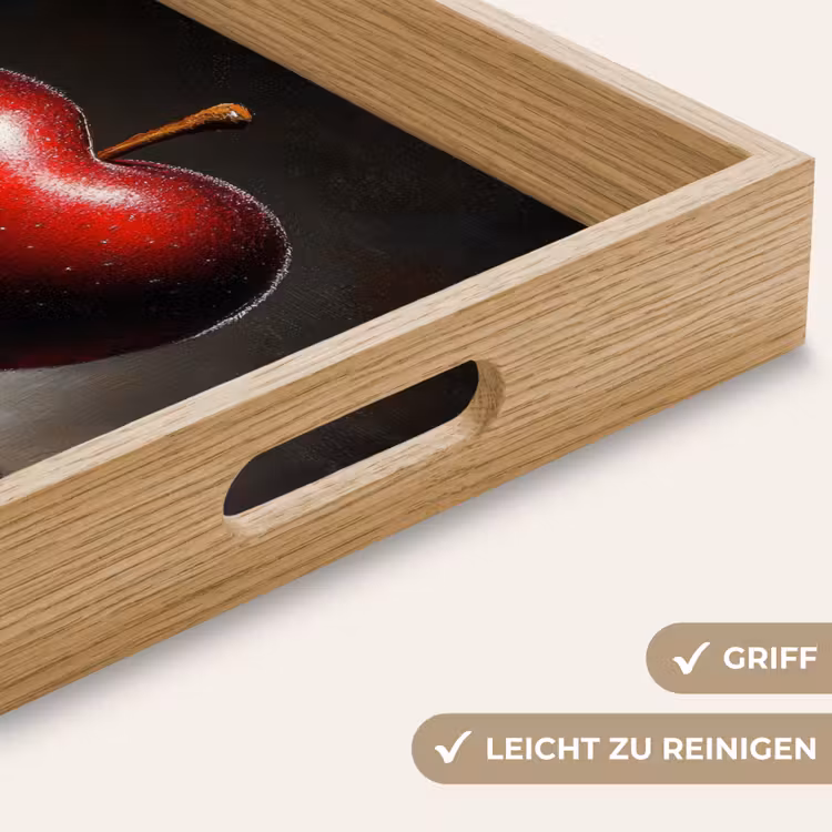 Apple - Hart - Rood Dienblad Rechthoek middel -USP_HandgreepDE