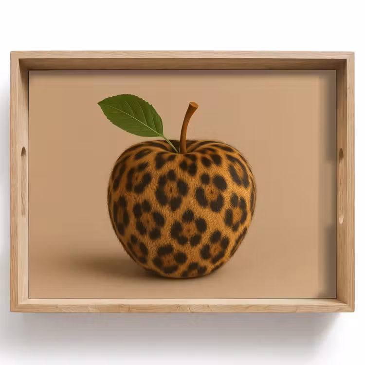 Appel - Panter - Blaadje - Groen Dienblad Rechthoek middel -z3d_shopping