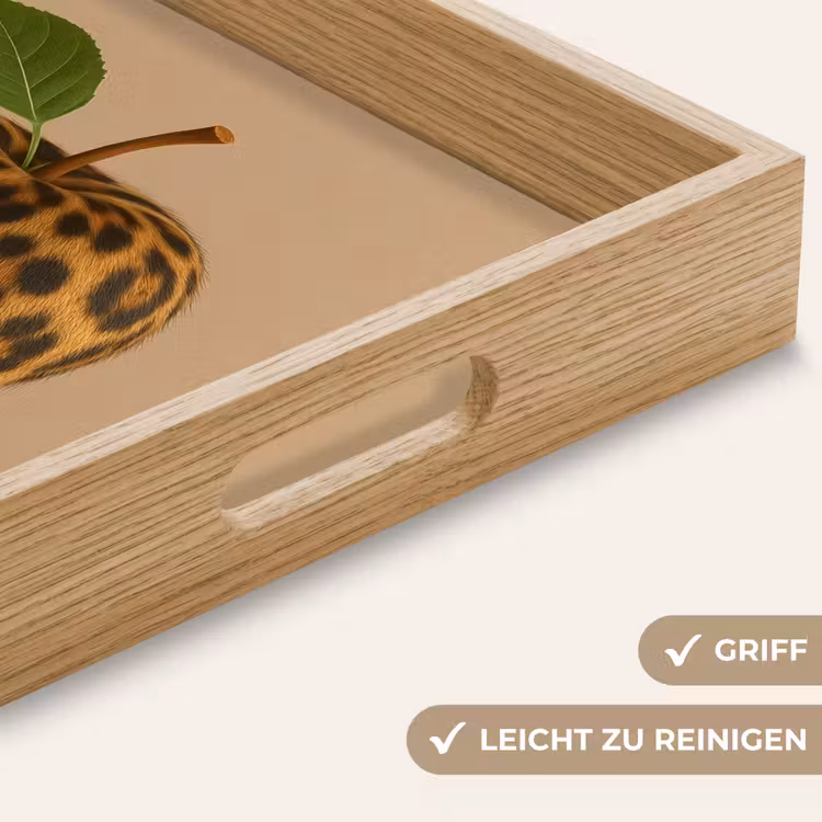 Appel - Panter - Blaadje - Groen Dienblad Rechthoek middel -USP_HandgreepDE