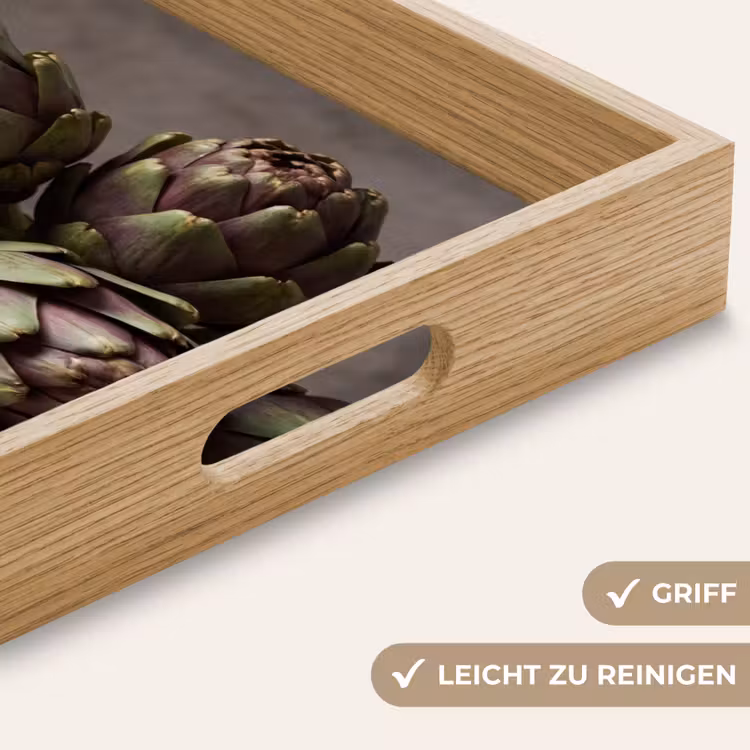 Tablett - Artischocke – Essen – Rustikal - Artisjok - Eten - Rustiek Dienblad Rechthoek middel