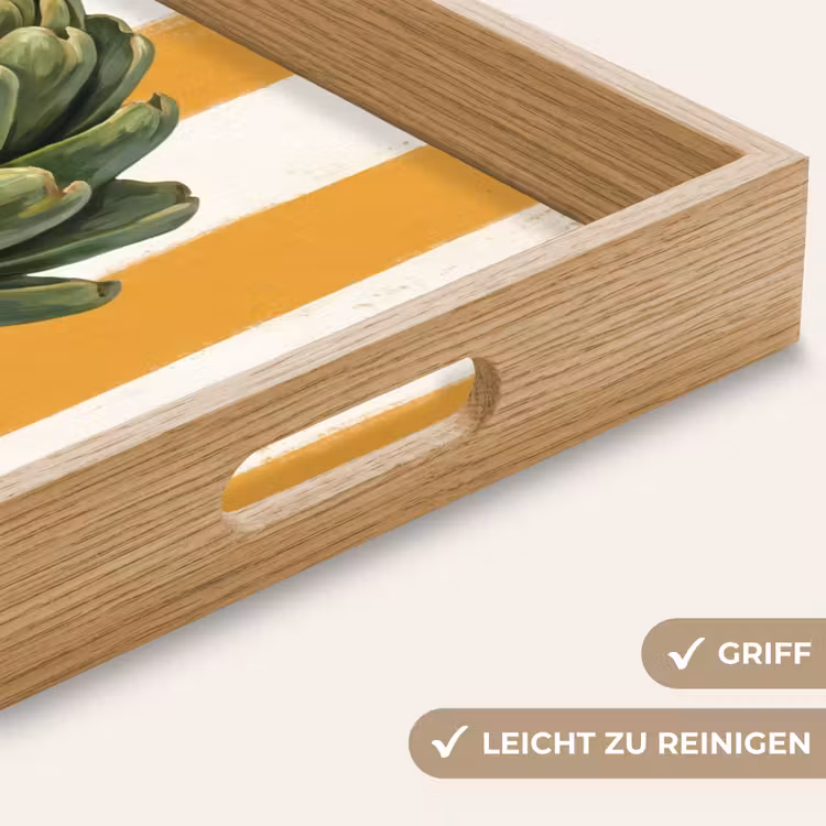 Tablett - Artischocke – Modern – Gemüse - Artisjok - Modern - Groente Dienblad Rechthoek middel