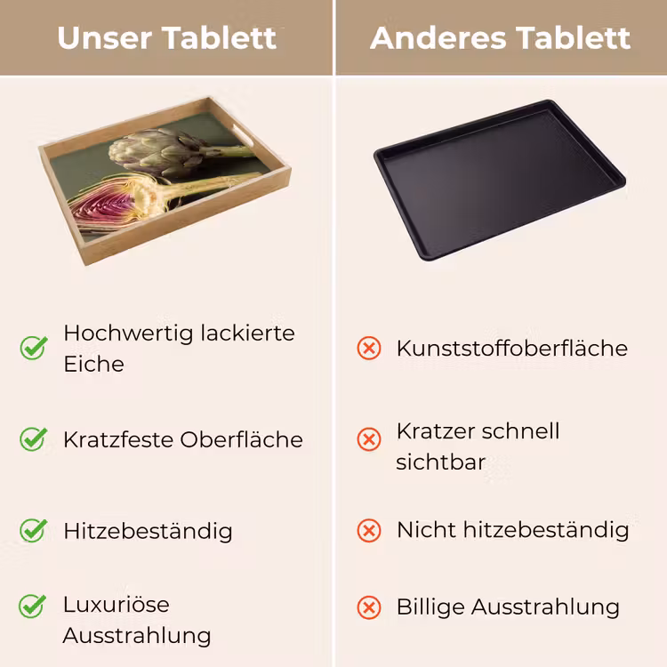 Tablett - Artischocke – Violett – Lebensmittel - Artisjok - Paars - Voedsel Dienblad Rechthoek middel